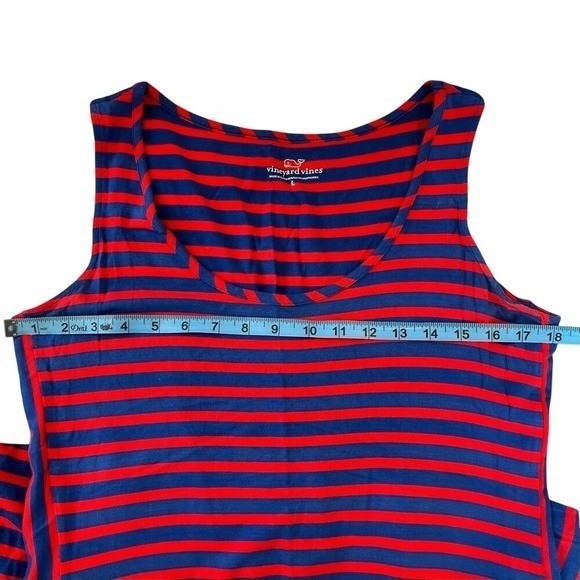 Vineyard Vines‎ Striped Scoop Neck High-Low Maxi Dress Size L - Picture 4 of 10
